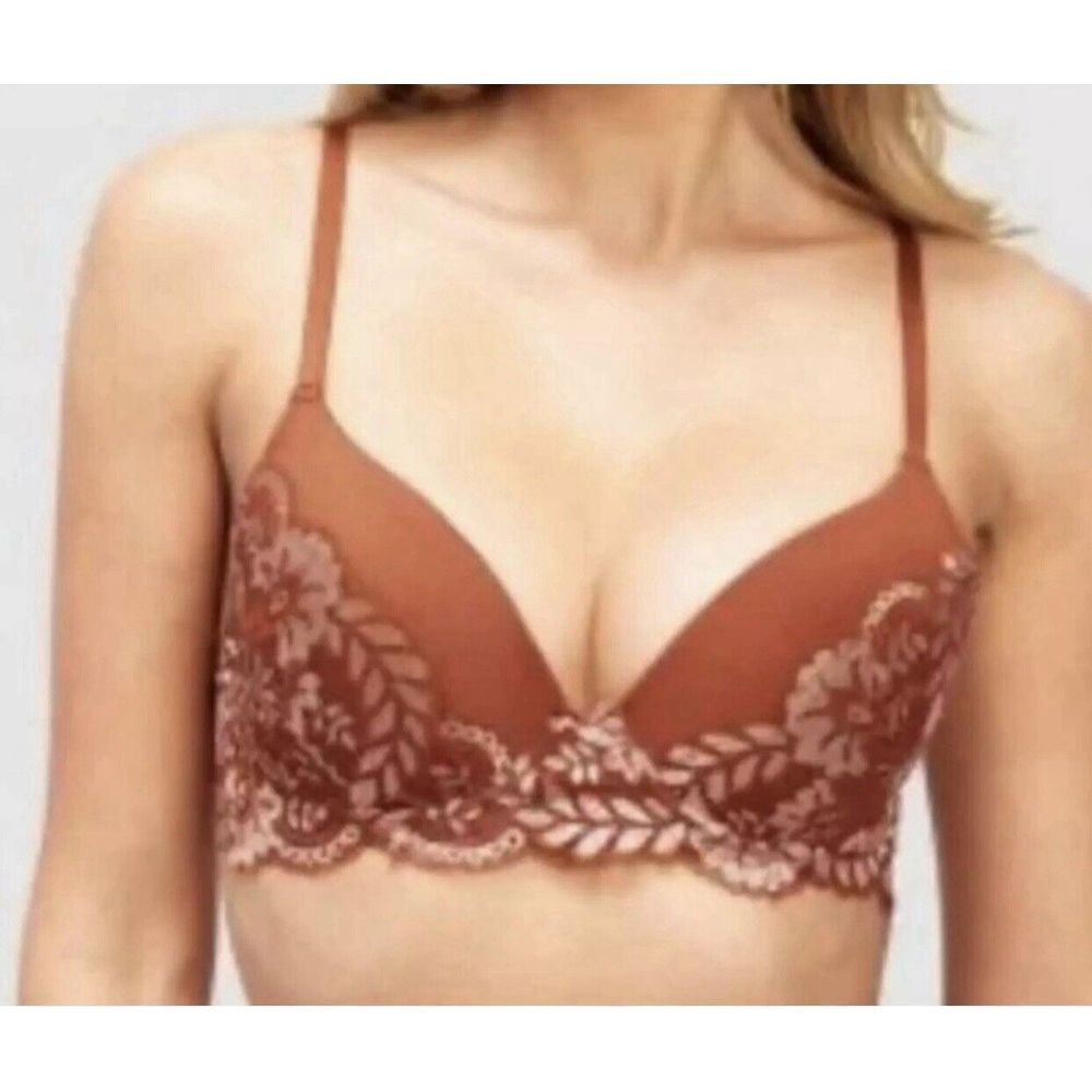 Frederick's Of‎ Hollywood Women's Beatrix Push-Up Bra Size 36C Spice Lace